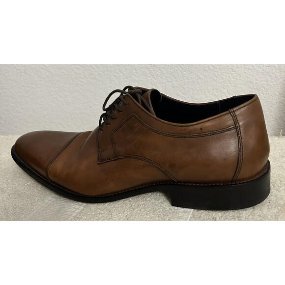 Johnston & Murphy Men's 12M Tan Cushioned Novick Cap Toe Lace Up Oxford Shoes - Picture 11 of 16